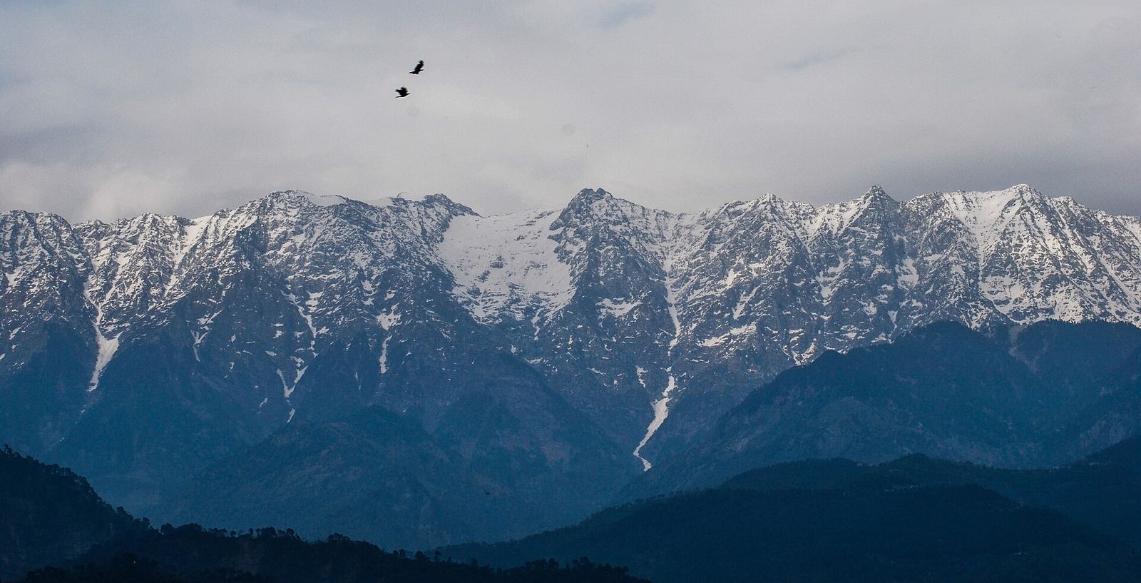 Snow-capped Dhauladhar range above Dharamshala and McLeod Ganj